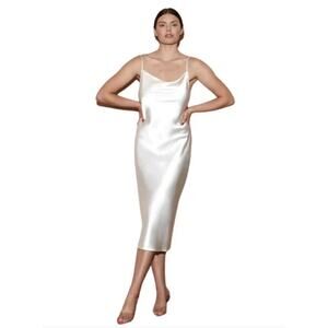 Fleur du mal White cowl neck slip dress